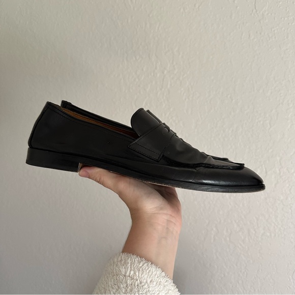 Doucal's Black Smooth Leather Slip On Loafers - Picture 3 of 12